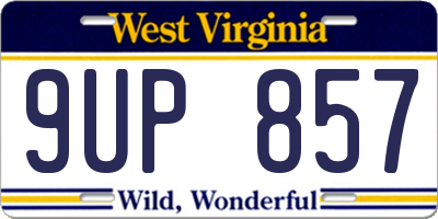 WV license plate 9UP857