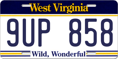 WV license plate 9UP858