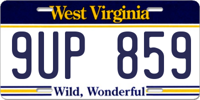 WV license plate 9UP859
