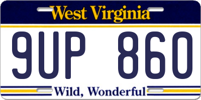 WV license plate 9UP860