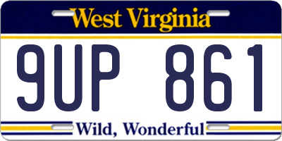 WV license plate 9UP861