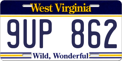 WV license plate 9UP862