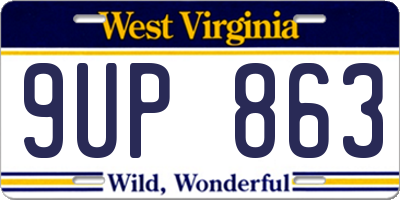 WV license plate 9UP863