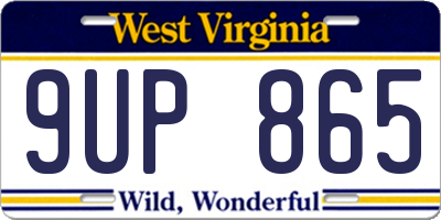 WV license plate 9UP865