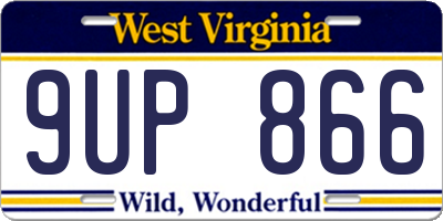 WV license plate 9UP866