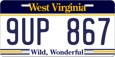 WV license plate 9UP867