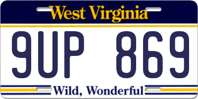 WV license plate 9UP869