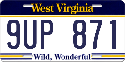 WV license plate 9UP871
