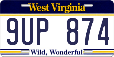 WV license plate 9UP874