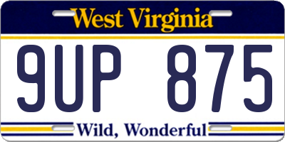WV license plate 9UP875