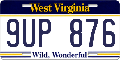 WV license plate 9UP876