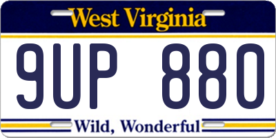 WV license plate 9UP880