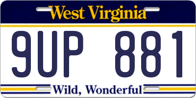 WV license plate 9UP881