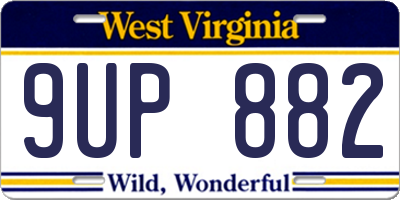 WV license plate 9UP882