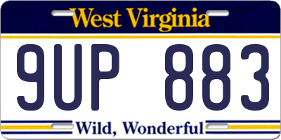 WV license plate 9UP883