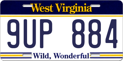 WV license plate 9UP884