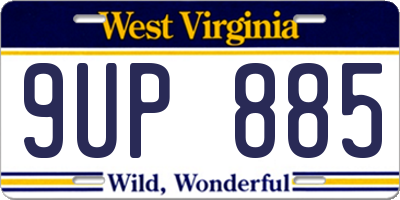 WV license plate 9UP885