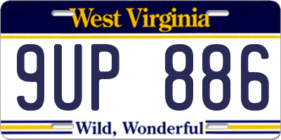 WV license plate 9UP886