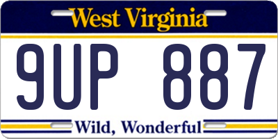 WV license plate 9UP887