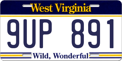 WV license plate 9UP891