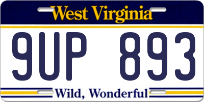 WV license plate 9UP893