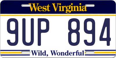 WV license plate 9UP894