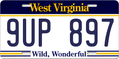 WV license plate 9UP897