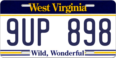 WV license plate 9UP898