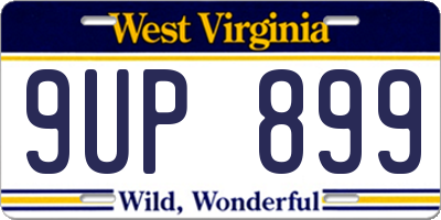 WV license plate 9UP899