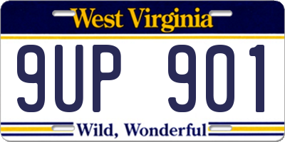 WV license plate 9UP901