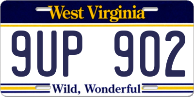 WV license plate 9UP902