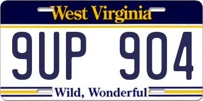 WV license plate 9UP904