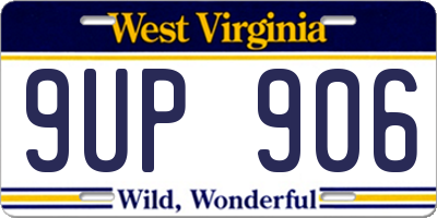 WV license plate 9UP906