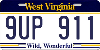 WV license plate 9UP911