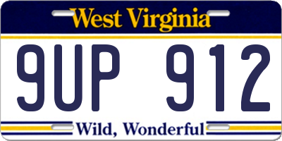 WV license plate 9UP912