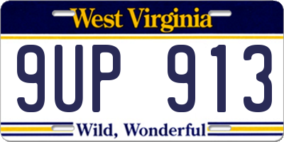 WV license plate 9UP913