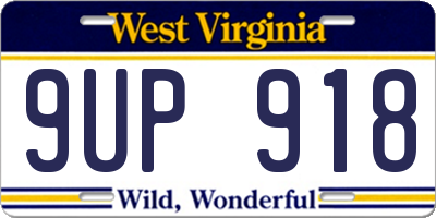 WV license plate 9UP918