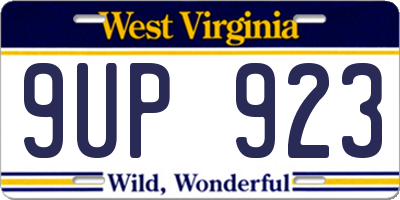 WV license plate 9UP923