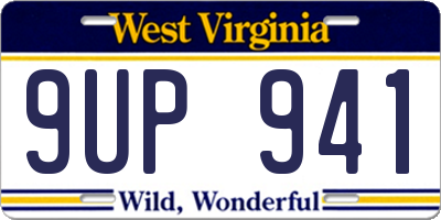 WV license plate 9UP941