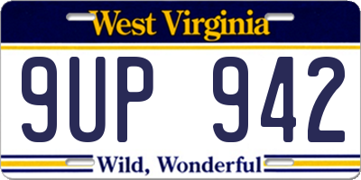 WV license plate 9UP942