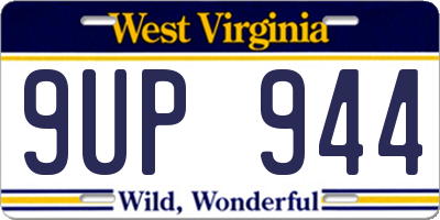 WV license plate 9UP944