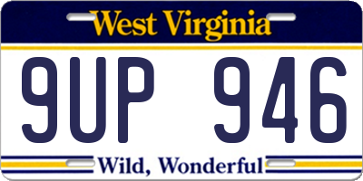 WV license plate 9UP946