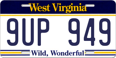 WV license plate 9UP949
