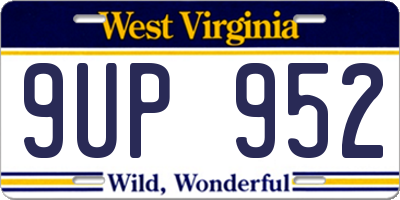 WV license plate 9UP952