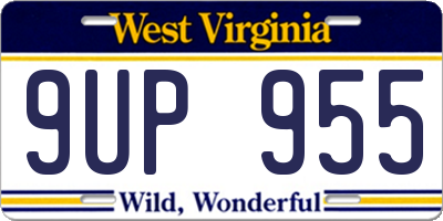 WV license plate 9UP955