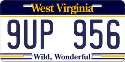 WV license plate 9UP956