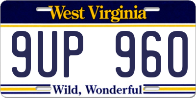 WV license plate 9UP960