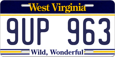 WV license plate 9UP963