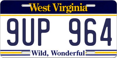 WV license plate 9UP964