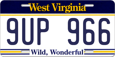 WV license plate 9UP966